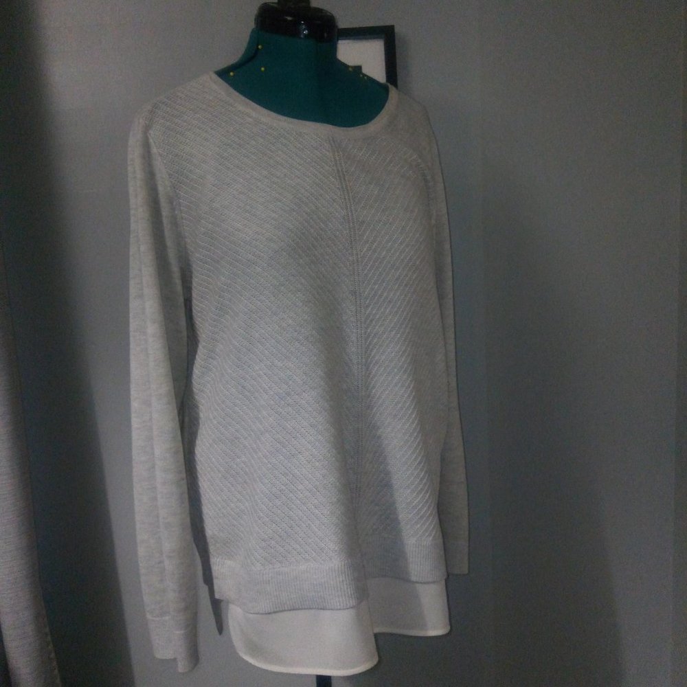 Calvin Klein Lightweight Knit 2fer Top Sz L - Picture 10 of 13